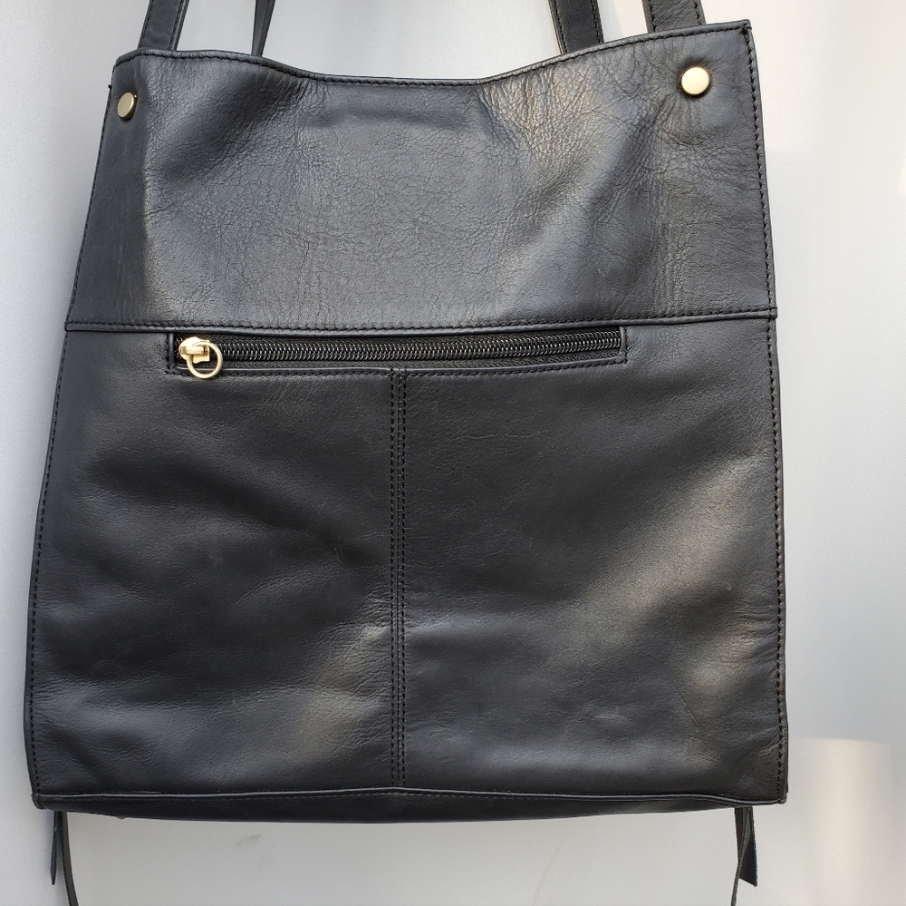 Black Leather Perlina Handbag